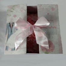 Подарочная упаковка к розовому сердцу - подарок на свадьбу